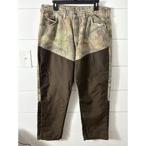 Camouflage Pants Mens 36x29 Camo Brush‎ Guard Hunting Double Knee Brown Workwear